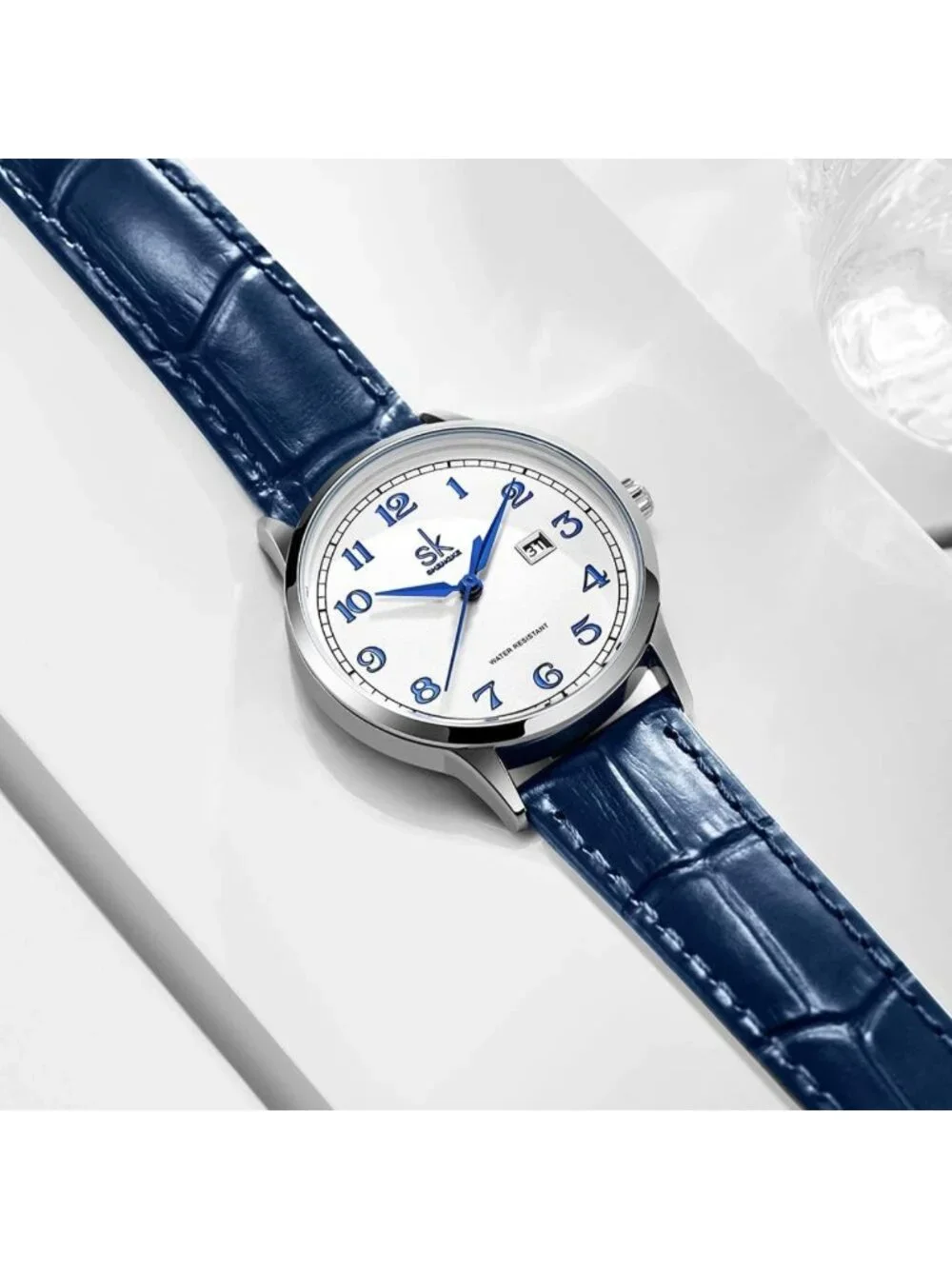 Elegant Women's Business Watch | Stainless Steel & Leather | Calendar Feature